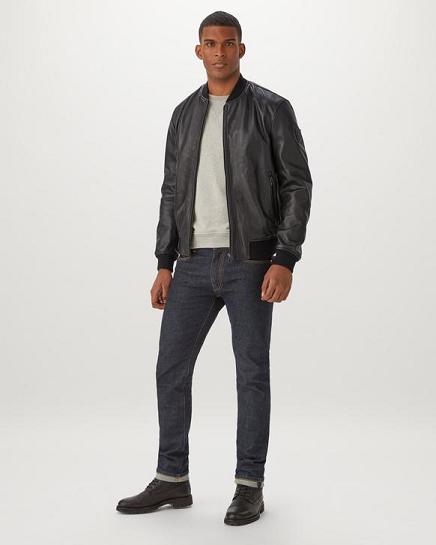 Veste Cuir Belstaff Homme Bayling Noir France AS7203586